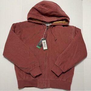Alpine Design Women's Hooded Quilted Corduroy Jacket in Rust Red